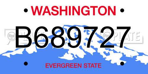 B689727 Washington License Plate