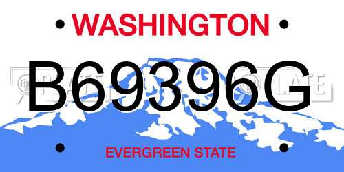 B69396G Washington License Plate