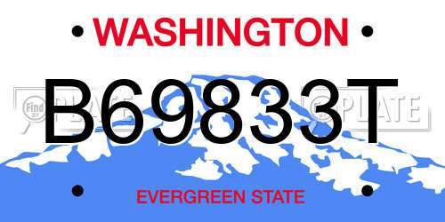 B69833T Washington License Plate