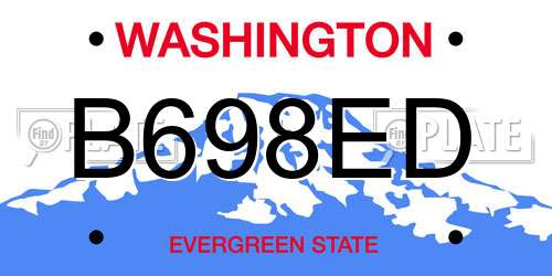 B698ED Washington License Plate