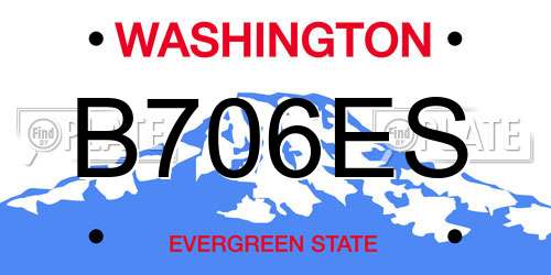 B706ES Washington License Plate