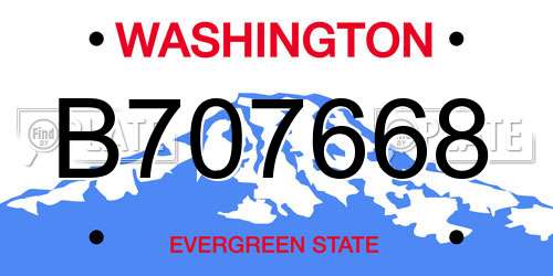 B707668 Washington License Plate