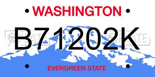 B71202K Washington License Plate