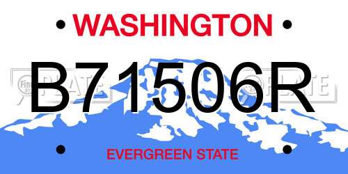 B71506R Washington License Plate