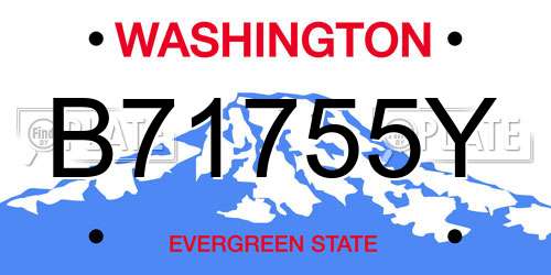 B71755Y Washington License Plate