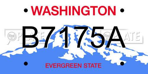 B7175A Washington License Plate