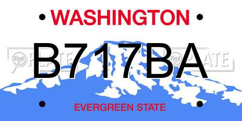 B717BA Washington License Plate