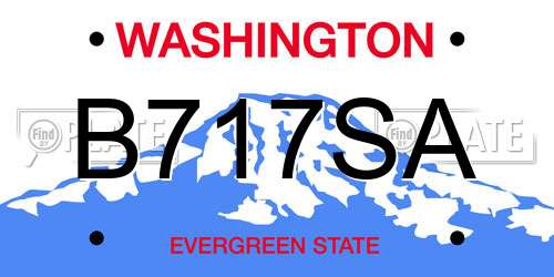 B717SA Washington License Plate