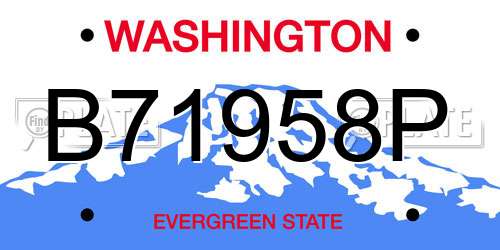 B71958P Washington License Plate