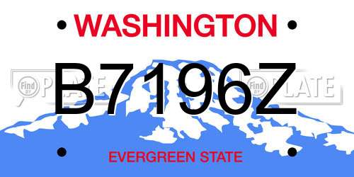 B7196Z Washington License Plate