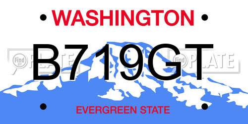 B719GT Washington License Plate