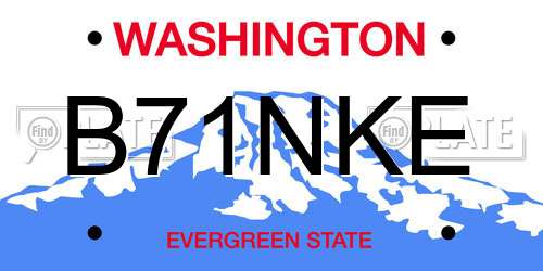 B71NKE Washington License Plate