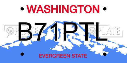B71PTL Washington License Plate