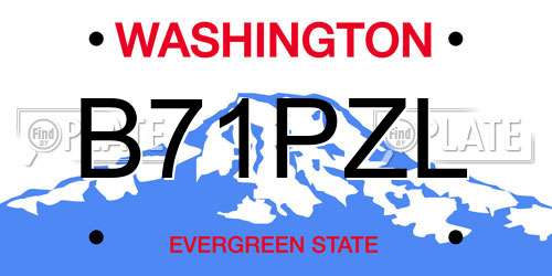 B71PZL Washington License Plate