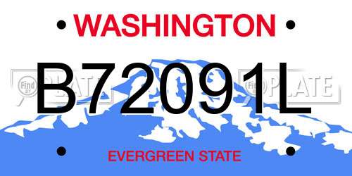 B72091L Washington License Plate