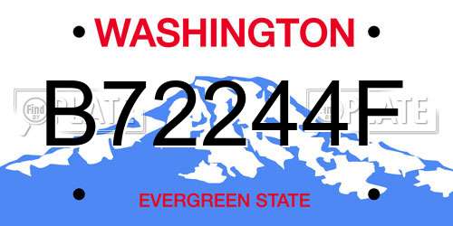 B72244F Washington License Plate