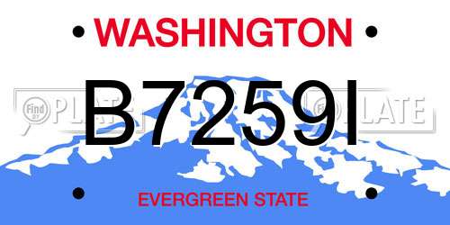 B7259I Washington License Plate