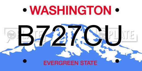 B727CU Washington License Plate