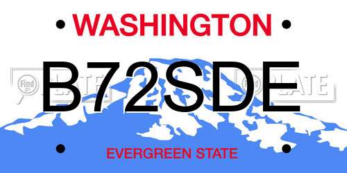 B72SDE Washington License Plate