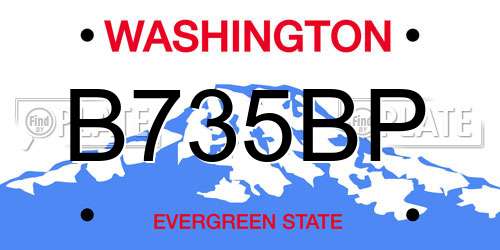 B735BP Washington License Plate