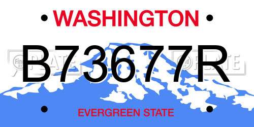 B73677R Washington License Plate