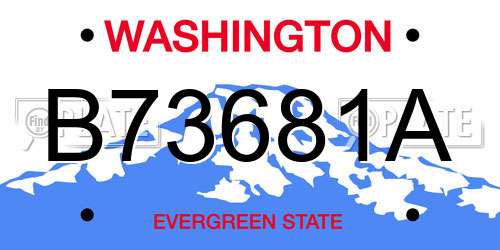 B73681A Washington License Plate