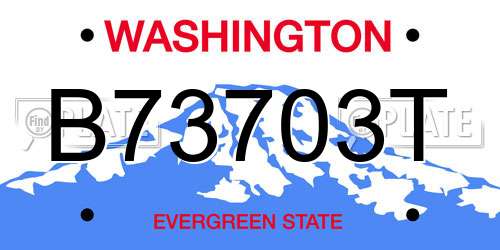 B73703T Washington License Plate