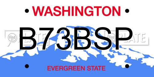B73BSP Washington License Plate