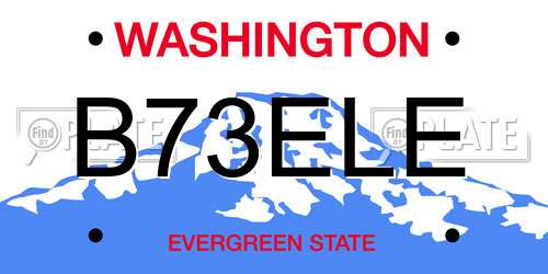 B73ELE Washington License Plate