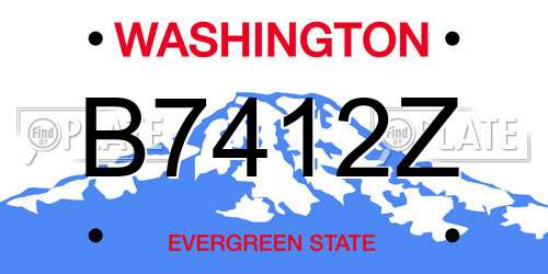 B7412Z Washington License Plate