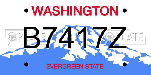 B7417Z Washington License Plate