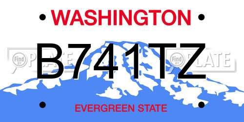 B741TZ Washington License Plate