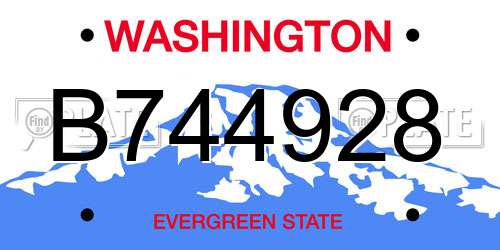 B744928 Washington License Plate