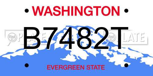 B7482T Washington License Plate
