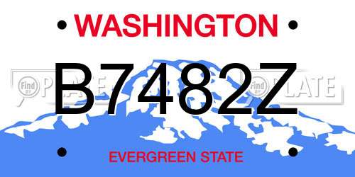 B7482Z Washington License Plate