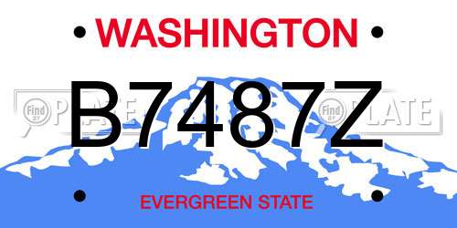 B7487Z Washington License Plate