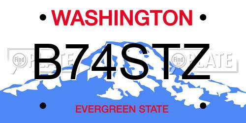 B74STZ Washington License Plate