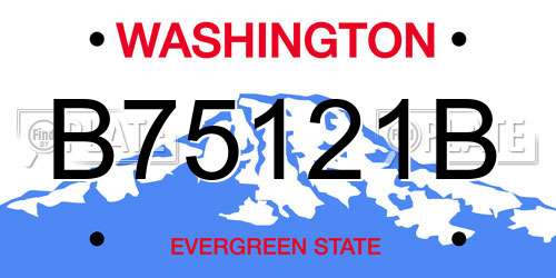 B75121B Washington License Plate