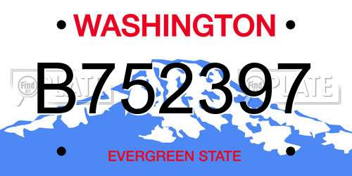 B752397 Washington License Plate