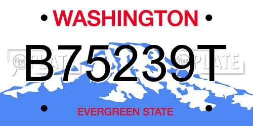 B75239T Washington License Plate