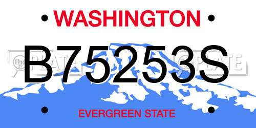 B75253S Washington License Plate