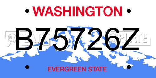 B75726Z Washington License Plate