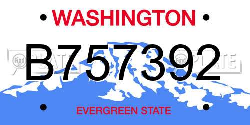 B757392 Washington License Plate
