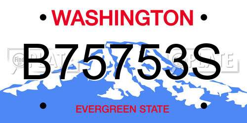B75753S Washington License Plate