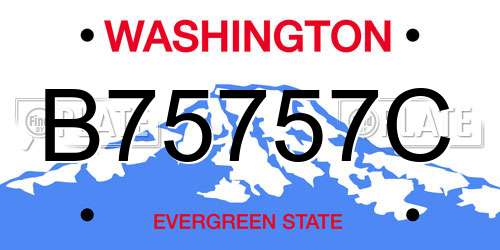 B75757C Washington License Plate