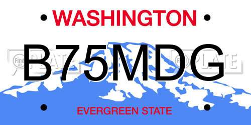 B75MDG Washington License Plate