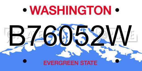 B76052W Washington License Plate
