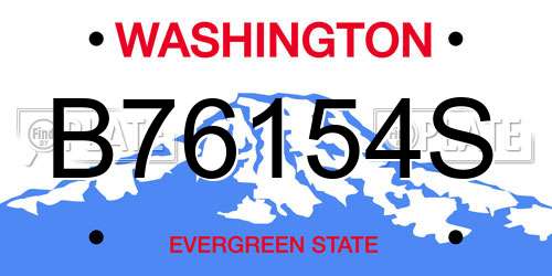 B76154S Washington License Plate