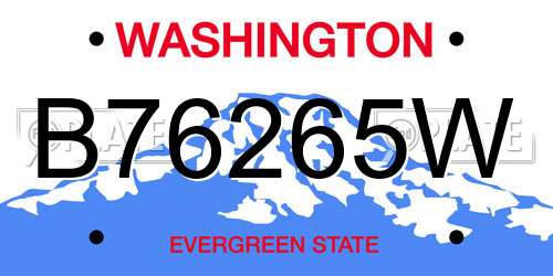 B76265W Washington License Plate