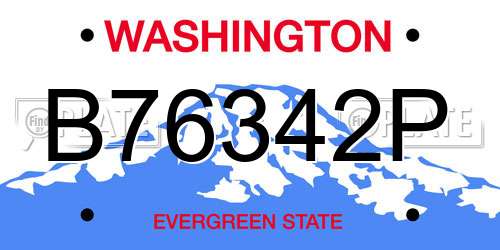 B76342P Washington License Plate